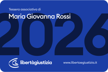 Tessera 2026 del socio di Libertà e Giustizia