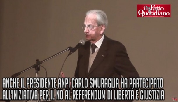 Riforme, Smuraglia (Anpi) per il No: “Ho profuso lo stesso impegno di 70 anni fa per la Liberazione”