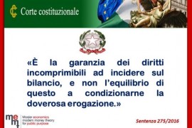 Sentenza storica della Corte Costituzionale: i ‘diritti’ prima del pareggio di bilancio